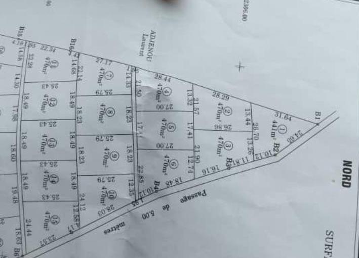 Vente d'un Terrain : Atlantique-Tori-Bossito (Aguiahoue )