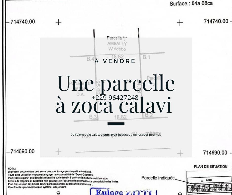 Vente d'un Terrain : Atlantique-Abomey-Calavi (zoca)