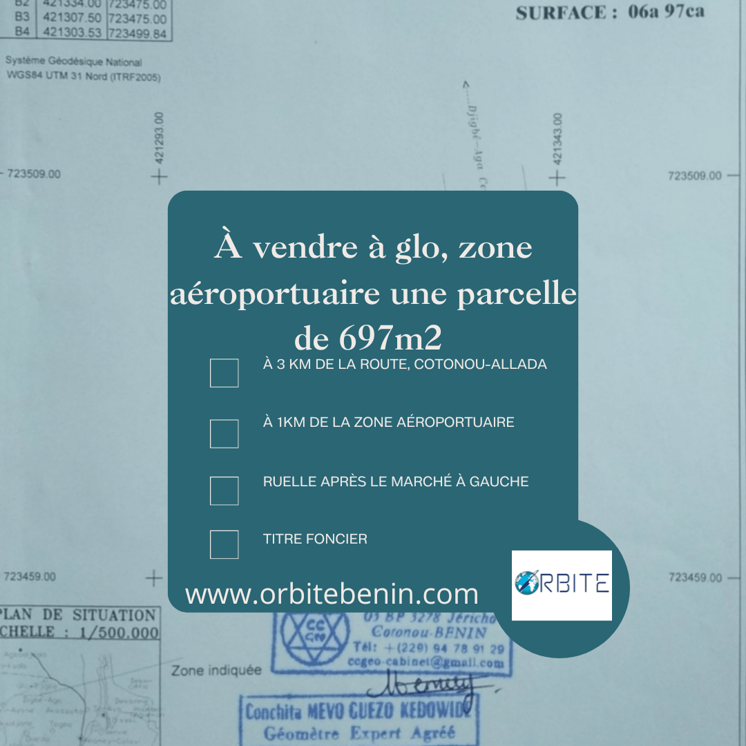 Vente d'un Terrain : Atlantique-Abomey-Calavi (GLO)