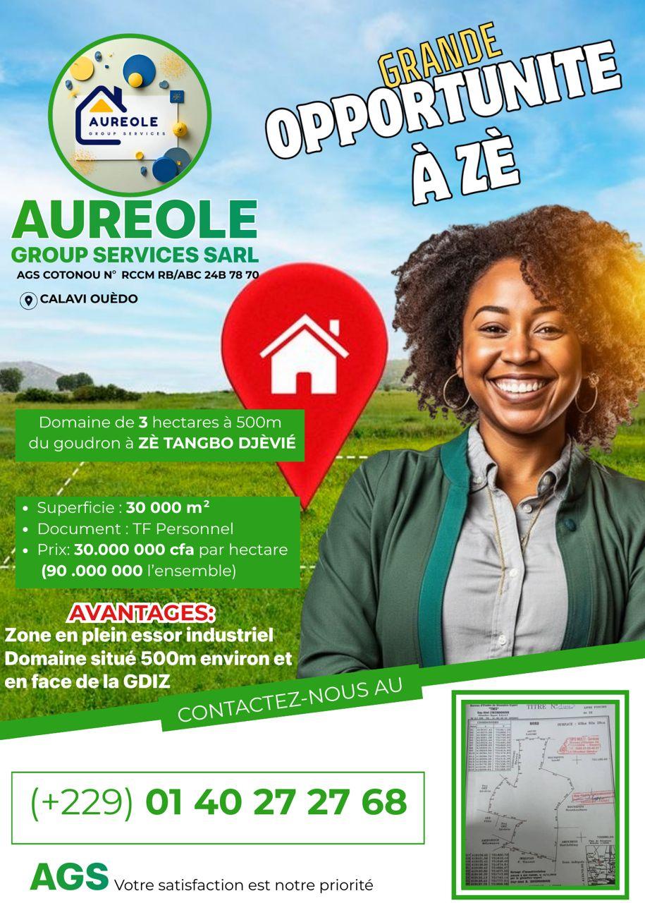 Vente d'un Terrain : Atlantique-Zè (Tangbo djevié)